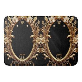 Golden Floral Ornate Bath Mat Badematte