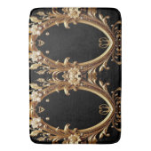 Golden Floral Ornate Bath Mat Badematte (Vorderseite Vertikal)