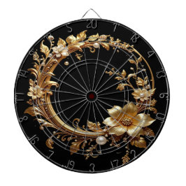 Golden Floral Ornate Dartboard Dartscheibe