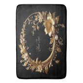 Golden Floral Ornate Frame Bath Mat Badematte (Vorderseite Vertikal)