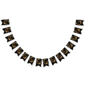 Golden Floral Ornate Frame Bunting Flag Wimpelkette (Alle)