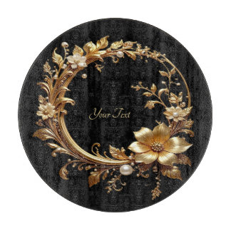Golden Floral Ornate Frame Cutting Board Schneidebrett