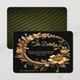 Golden Floral Ornate Frame Detail Begleitkarte