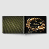 Golden Floral Ornate Frame Guest Book Gästebuch (Voll)