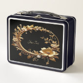 Golden Floral Ornate Frame Lunch box (Vorderseite)