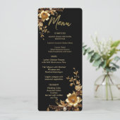 Golden Floral Ornate Frame Menu Menükarte (Stehend Vorderseite)