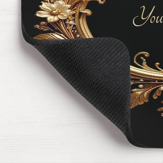 Golden Floral Ornate Frame Mousepad (Ecke)