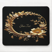 Golden Floral Ornate Frame Mousepad (Vorne)