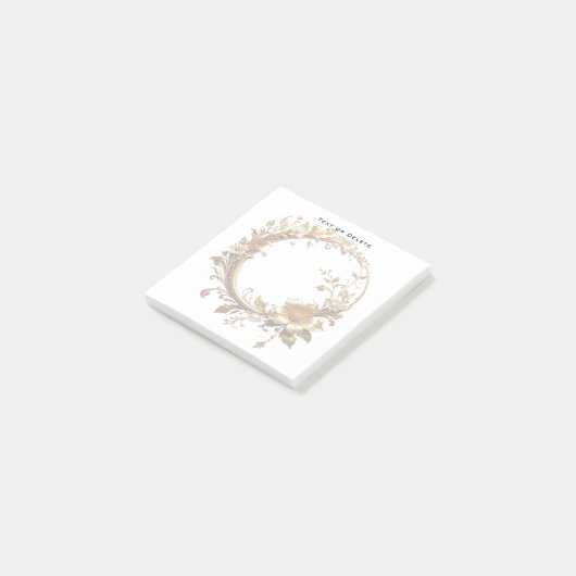 Golden Floral Ornate Frame Post it Notes Post-it Klebezettel (angewinkelt)