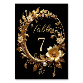 Golden Floral Ornate Frame Table Number Tischnummer