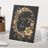Golden Floral Ornate Frame Tabletop Signs Sockelschild (In SItu)