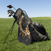 Golden Floral Ornate Golf Towel Golfhandtuch (Gras)