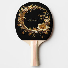 Golden Floral Ornate Ping Pong Paddle Tischtennis Schläger