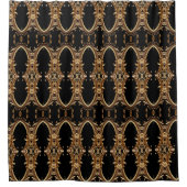 Golden Floral Ornate Shower Curtain Duschvorhang (Vorderseite)