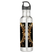Golden Floral Ornate Water Bottle Edelstahlflasche (Rückseite)