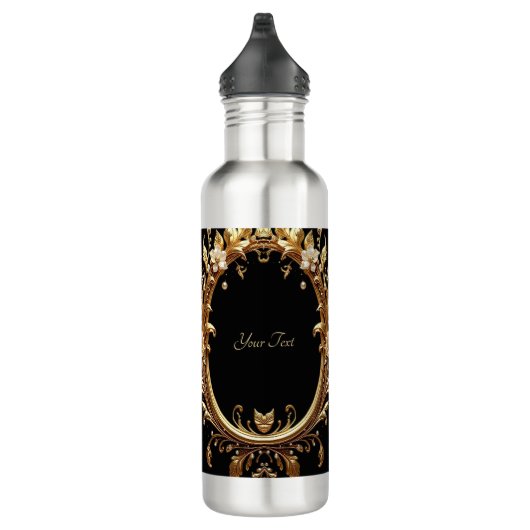 Golden Floral Ornate Water Bottle Edelstahlflasche (Rechts)