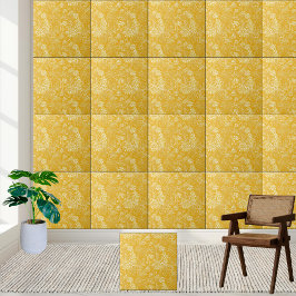 Golden Floral Pattern Keramik Tile Fliese