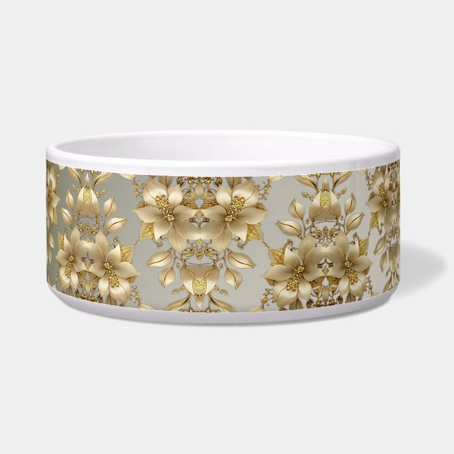 Golden Floral Pet Bowl Napf (Links)
