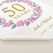 Golden Floral Pink Kraut zum 50. Jubiläum Sherpadecke (3/4)