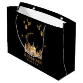 Golden Floral Ramadan Kareem Celebration Große Geschenktüte (Rückseite Schrägansicht)