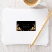 Golden Floral Return Address Label Adressaufkleber (Insitu)