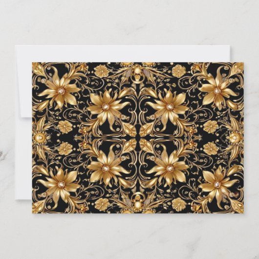 Golden Floral Save the Date (Rückseite)