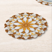 Golden Floral Snowflake Kaleidoskop Untersetzer (angewinkelt)