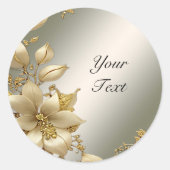 Golden Floral Sticker (Vorderseite)