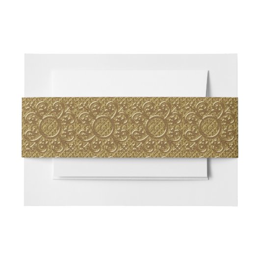 Golden Floral Swirl Wedding Bly Band (Vorderseite Beispiel)