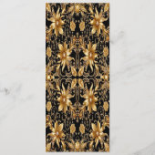 Golden Floral Wedding Menu Menükarte (Rückseite)