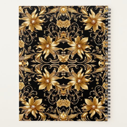 Golden Floral Wedding Planner Planer (Rückseite)
