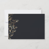 Golden Floral Wedding RSVP Karte (Rückseite)
