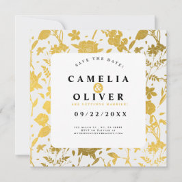 Golden Floral Wedding/Verlobung Save the Date