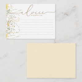 Golden Floral | Wildblume Babyduschratenkarte Hinweiskarte