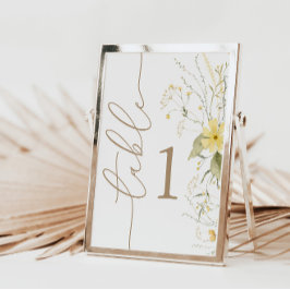 Golden Floral | Wildflower Table Card Tischnummer