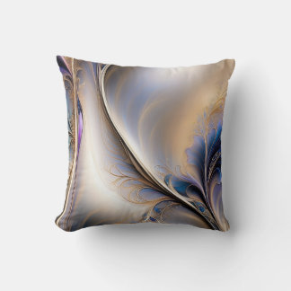 Golden Flow - Abstrakte blaue und goldene Fluidkun Kissen