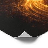 Golden Flow Dark Abstract Wall Art – Luxury Gold  Poster (Ecke)