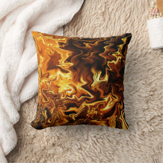 Golden Flow – Geschmolzene Energie Kunst Kissen