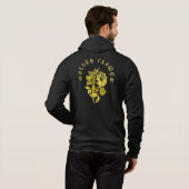 Golden Flower – Embroidered-Style Luxury Design Hoodie (Schwarz voll)