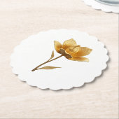 Golden Flower Paper Coaster Untersetzer (angewinkelt)