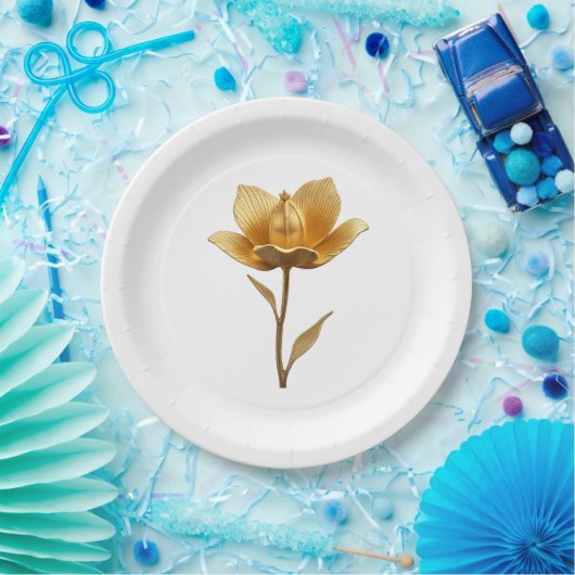Golden Flower Pappteller (Party)