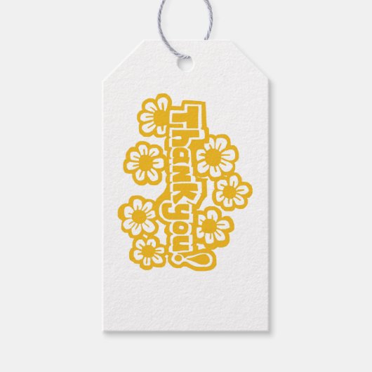 Golden Flowers Thank you! Geschenkanhänger (Vorderseite)