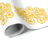 Golden Flowers Thank you ! Geschenkpapier (Rolleneckpunkt)