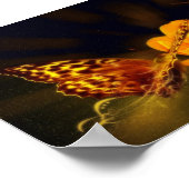 Golden Flying Butterfly Poster (Ecke)