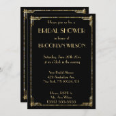 Golden Foil Art Deco Brautparty Einladung (Vorne/Hinten)