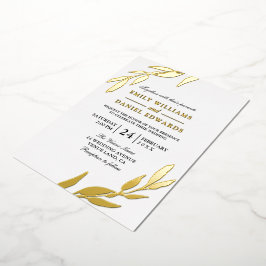 Golden Foil Blätter Goldleaf Hochzeit Folieneinladung