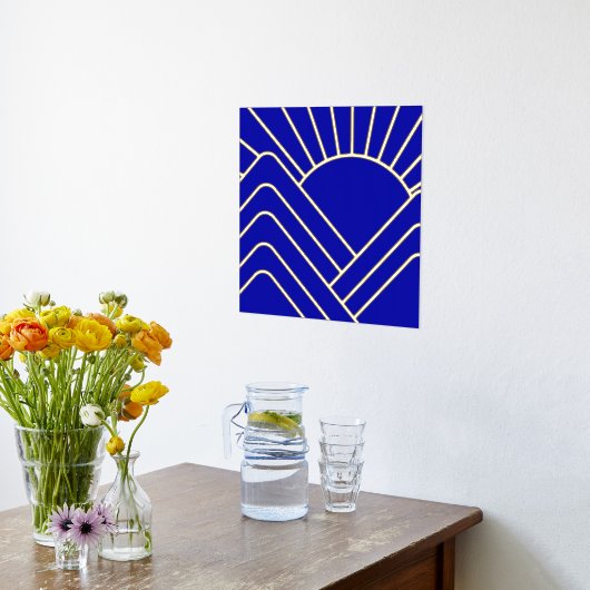 Golden Foil Blauer Déco Abstrakte Landschaft Foliendrucke (Ablage(Küche))