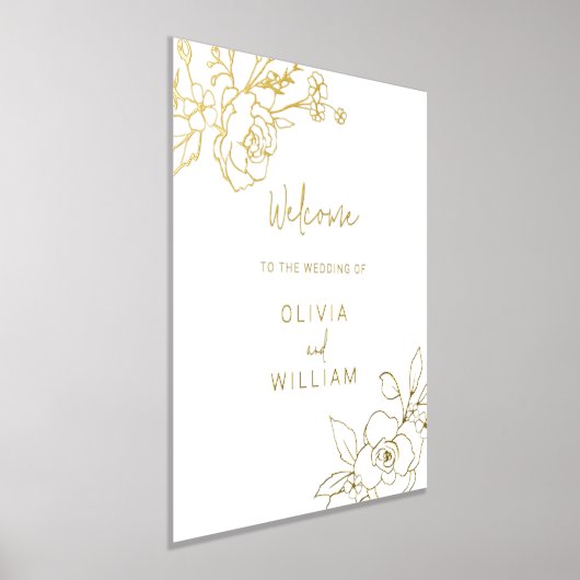 Golden Foil Bloral Wedding Zeremonie Willkommensze Foliendrucke (Ablage )