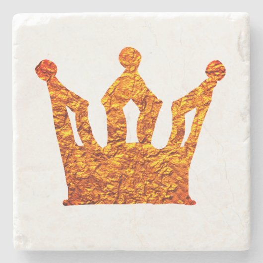 Golden Foil Crown Marbella Coater Steinuntersetzer (Vorderseite)
