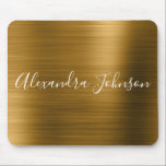 Golden Foil Elegante Moderner Luxus Mousepad<br><div class="desc">Imitats Gold Metallic Foil Girly Office Business Mousepad mit weißer Schrift für die Monogramm-Signatur. Das Mit Monogramm Signature Gold Imitats Foil Mouse Pad kann mit Ihrem Namen angepasst werden. Bitte kontaktieren Sie den Designer,  um passende Artikel zu erhalten.</div>